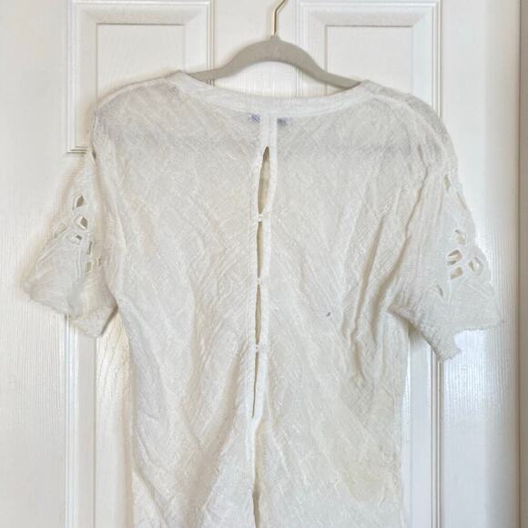 IRO Derwen Blouse Tee White Lace Cut Out Gauze Size 38 Medium Lace Cut Outs - Picture 9 of 9